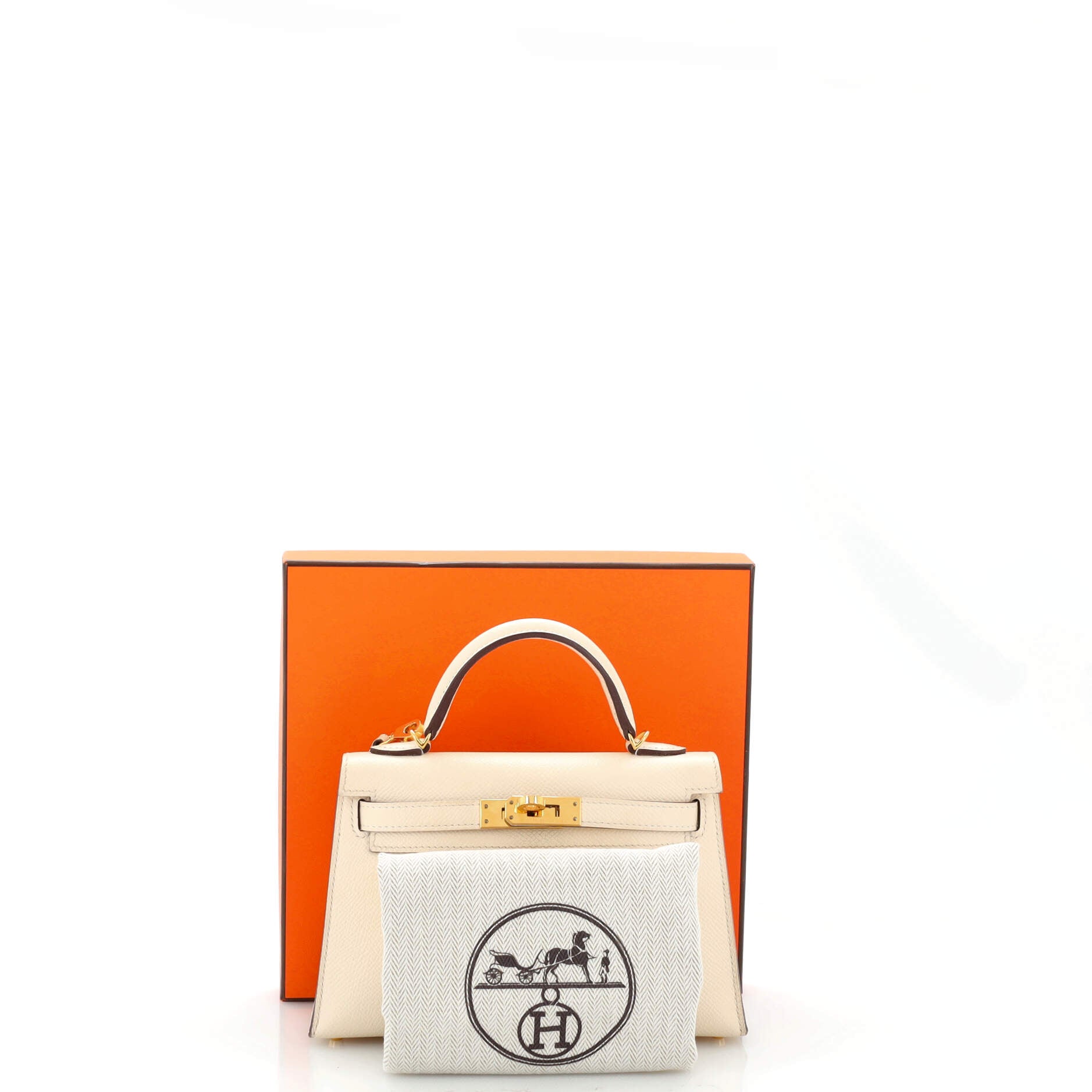 Kelly Mini II Bag Light Epsom with Gold Hardware 20