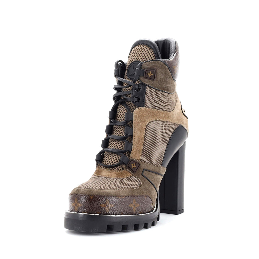 Women's Star Trail Ankle Boots Monogram Canvas and Leather with Suede