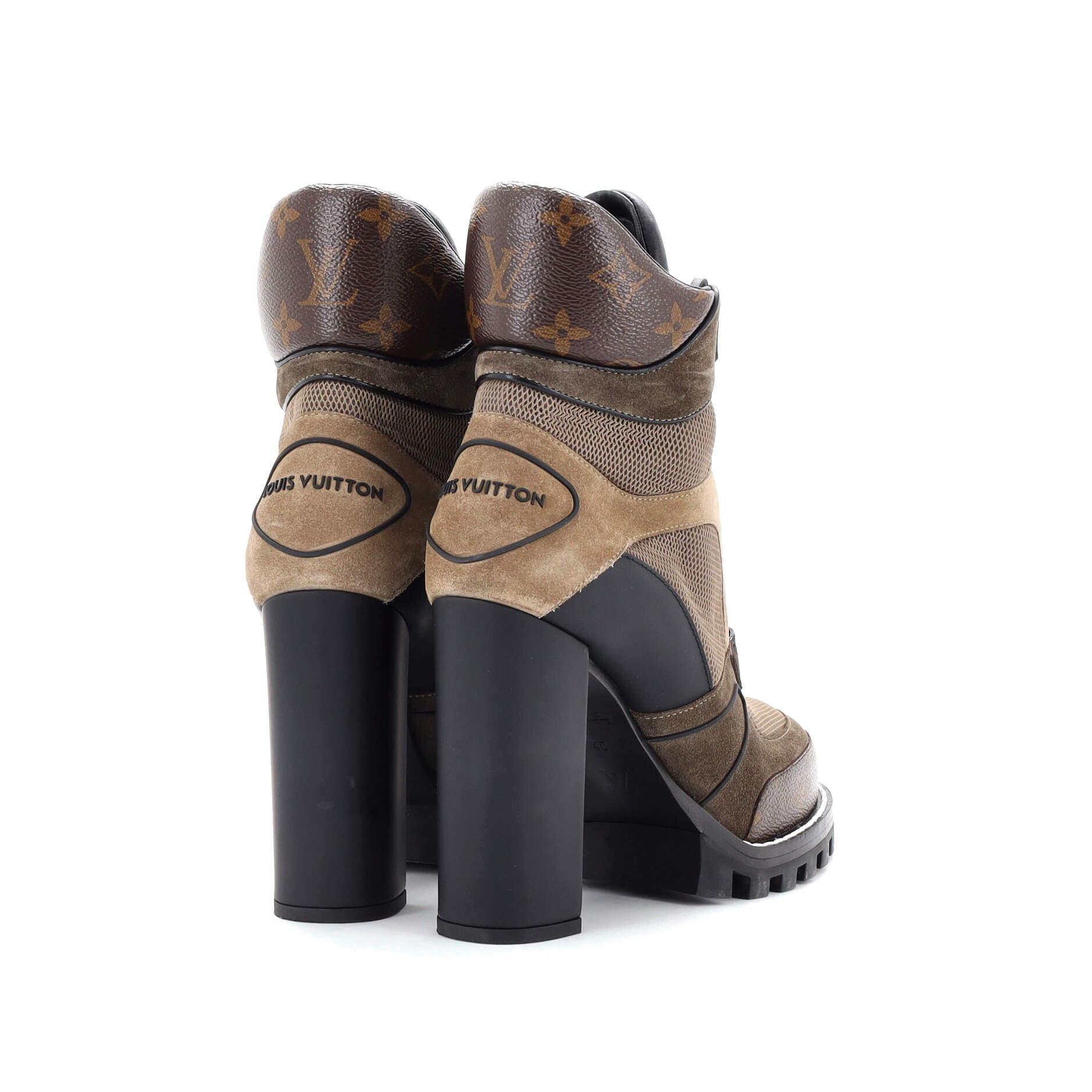Women's Star Trail Ankle Boots Monogram Canvas and Leather with Suede