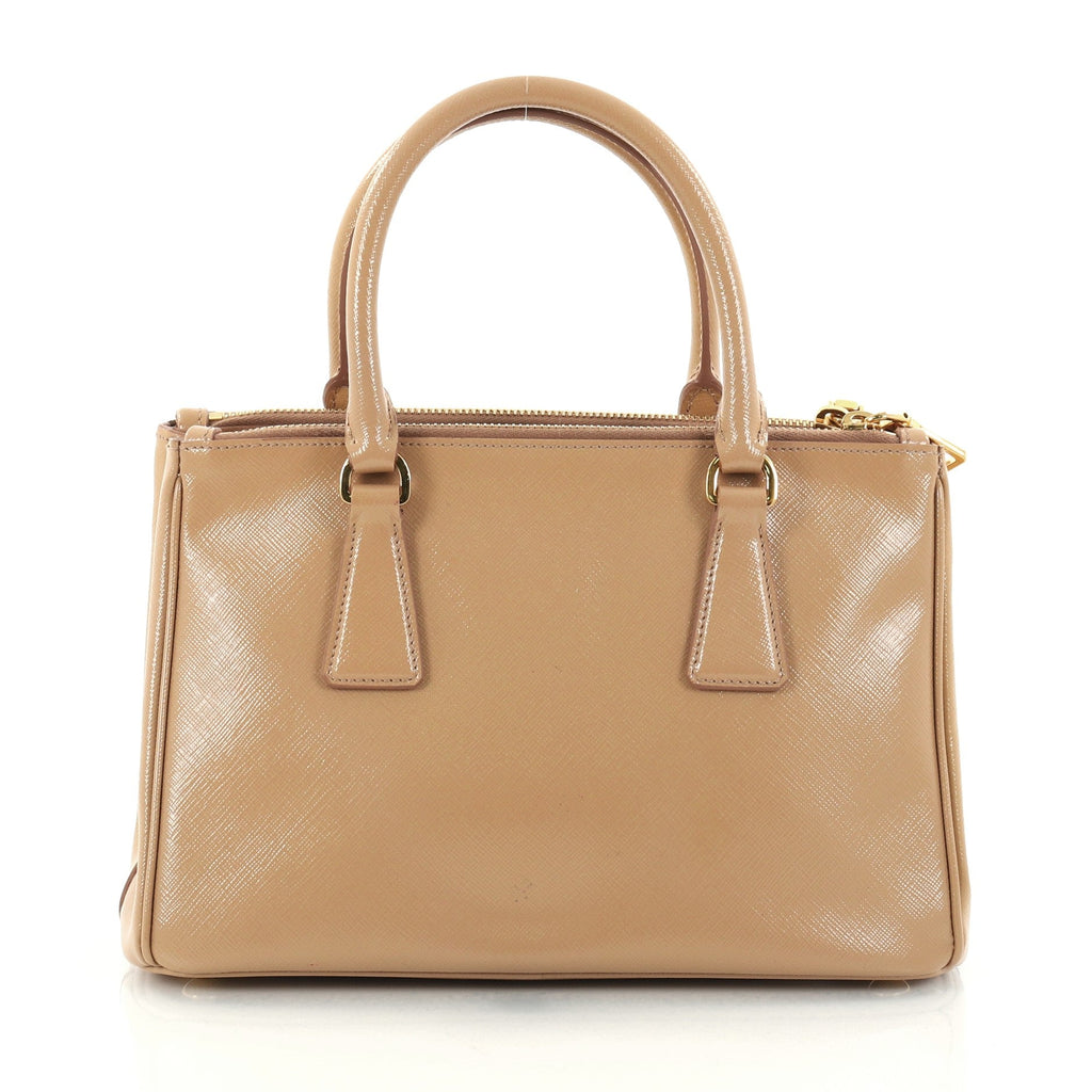 Double Zip Lux Tote Vernice Saffiano Leather Mini
