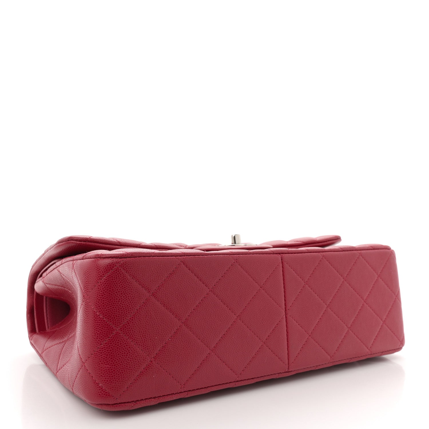 Caviar Quilted Jumbo Double Flap Dark Pink