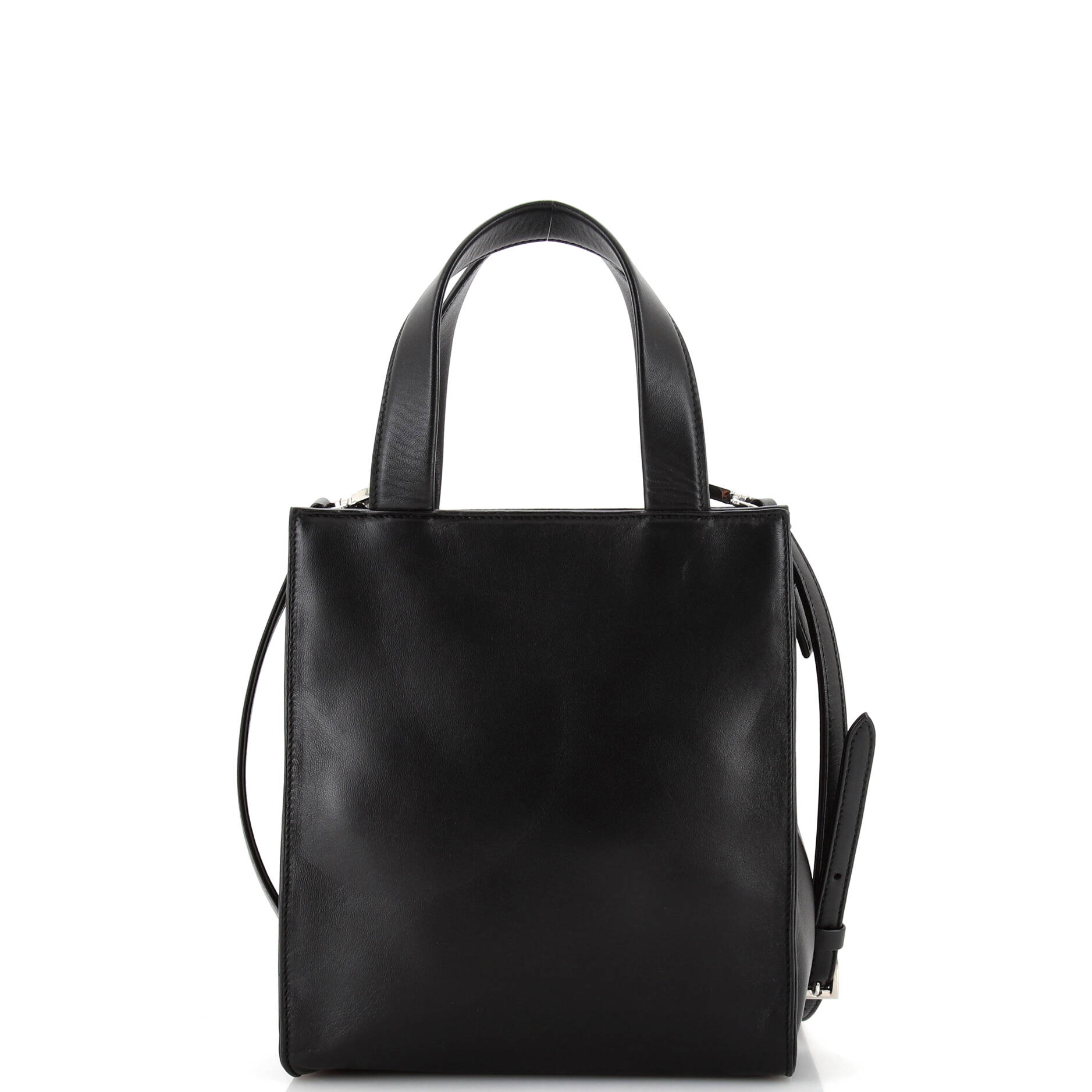 Convertible Triangle Pocket Shopping Tote Nappa Leather Mini