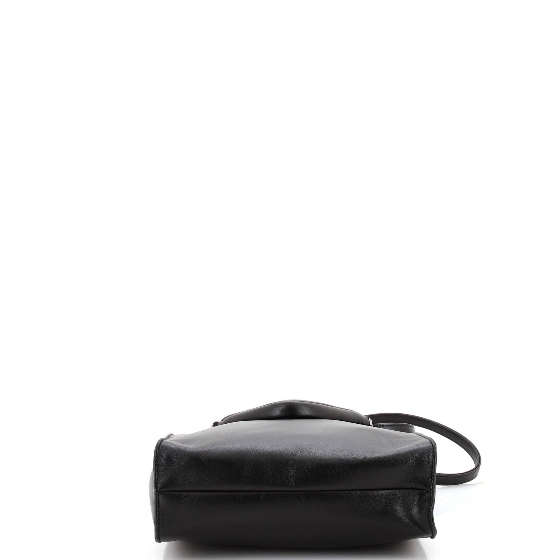 Convertible Triangle Pocket Shopping Tote Nappa Leather Mini