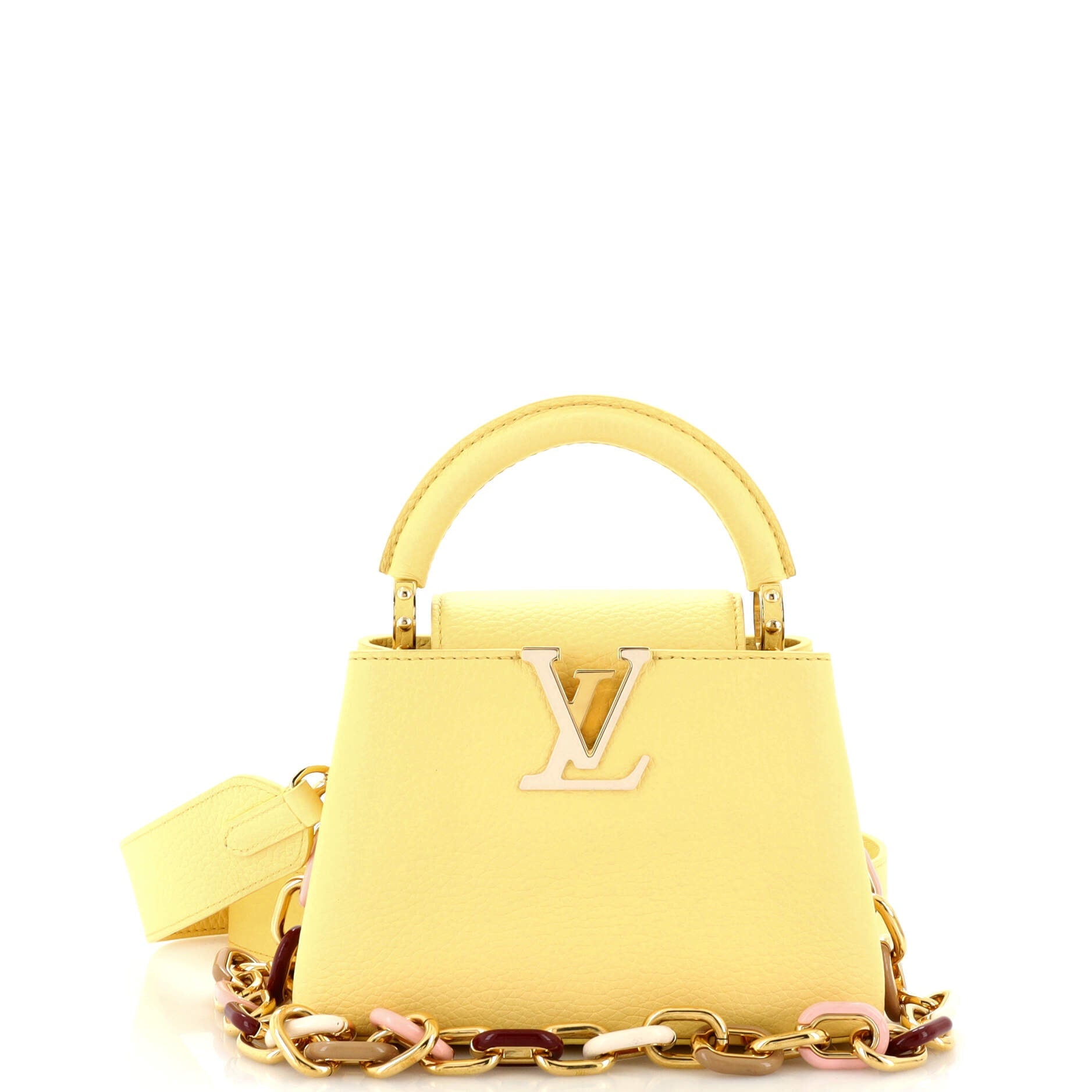 Capucines Resin Chain Bag Leather Mini