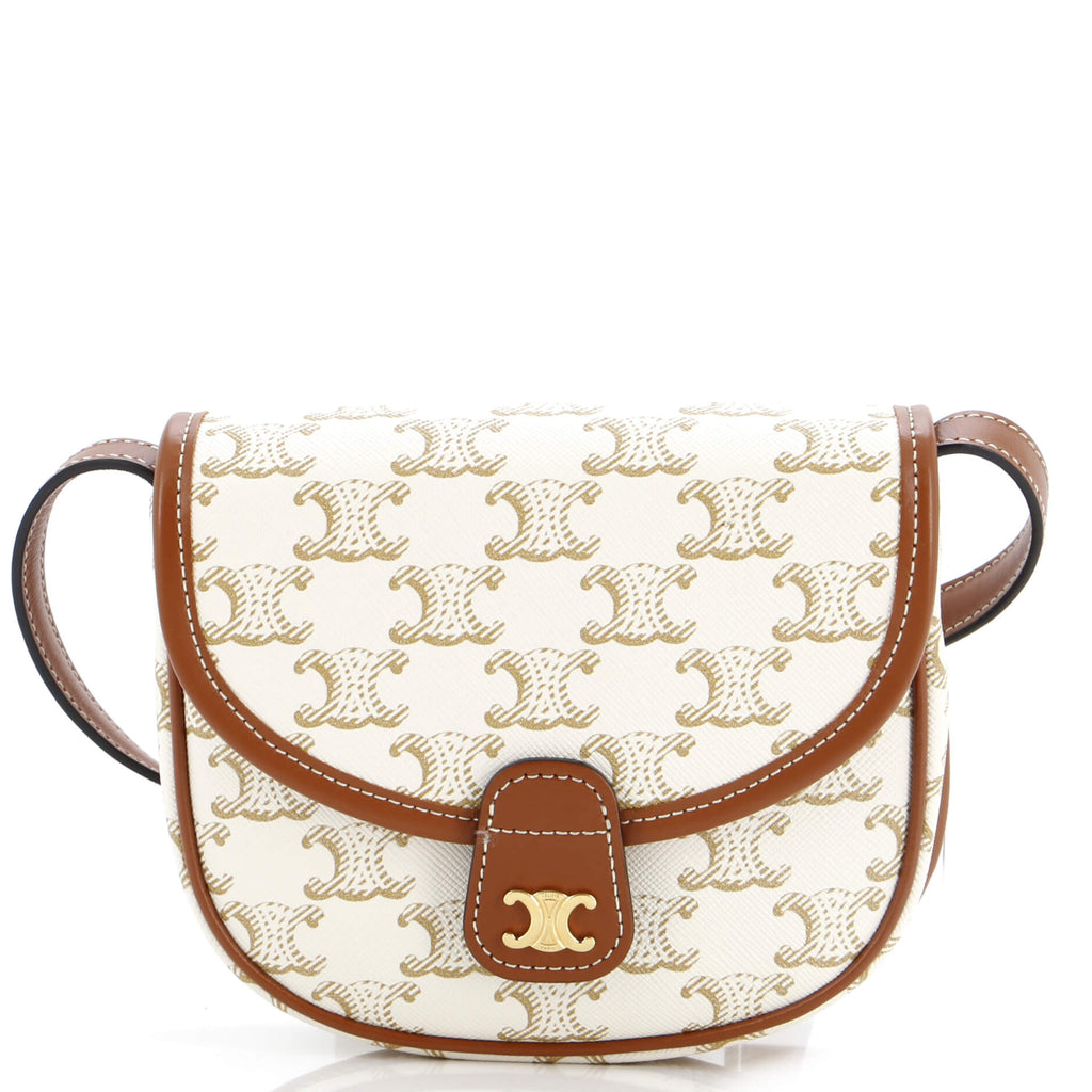 Besace Flap Bag Triomphe Coated Canvas Mini