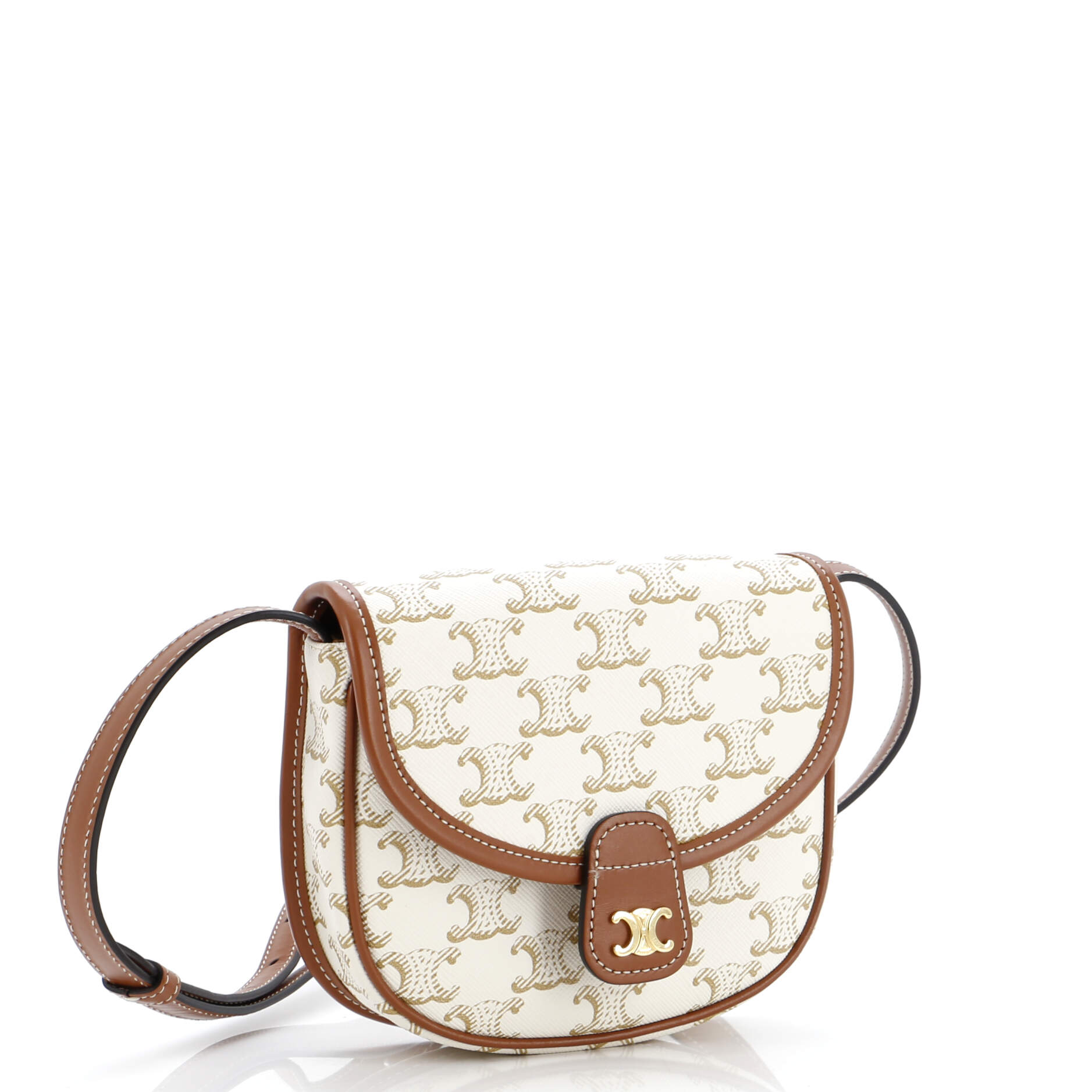 Besace Flap Bag Triomphe Coated Canvas Mini
