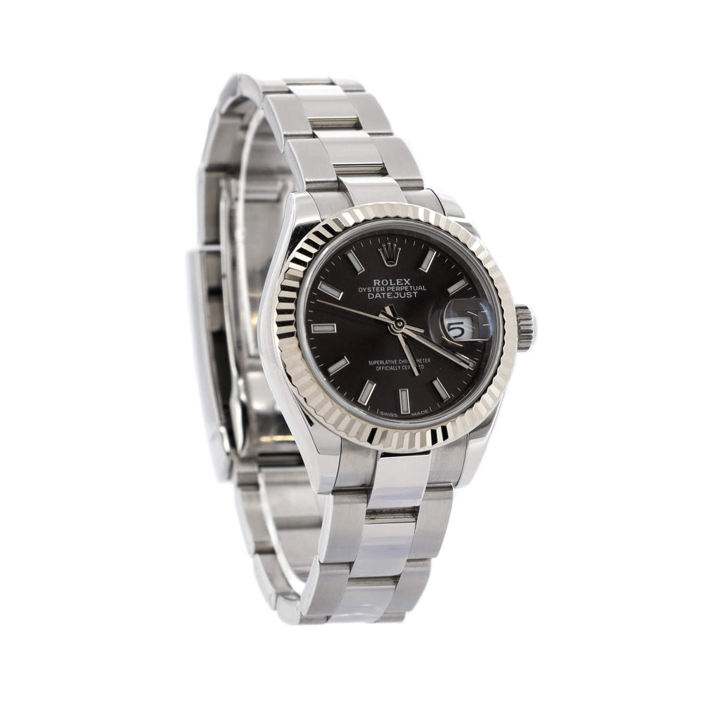 Oyster Perpetual Datejust Dark Grey Automatic Watch Stainless Steel and White Gold 28