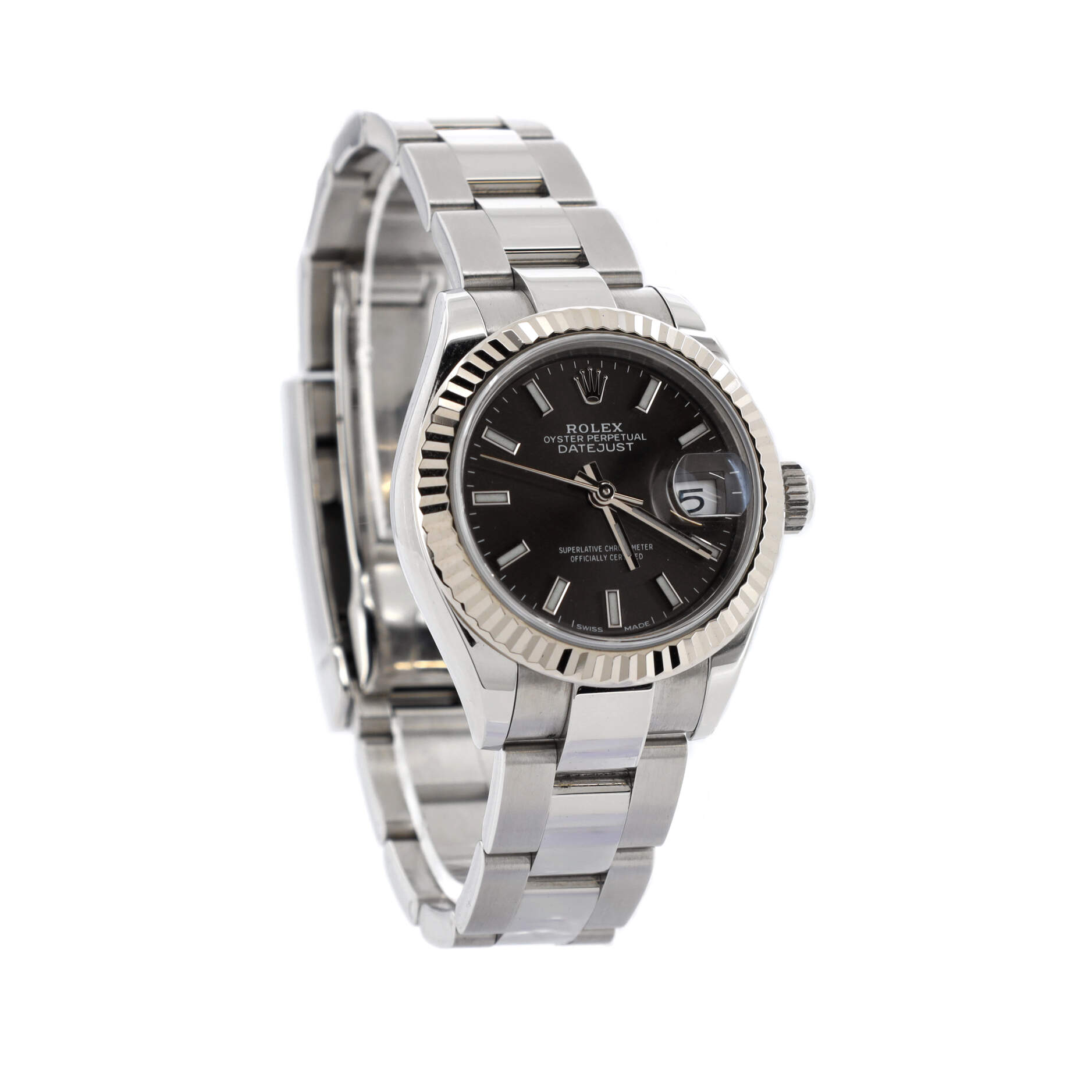 Oyster Perpetual Datejust Dark Grey Automatic Watch Stainless Steel and White Gold 28