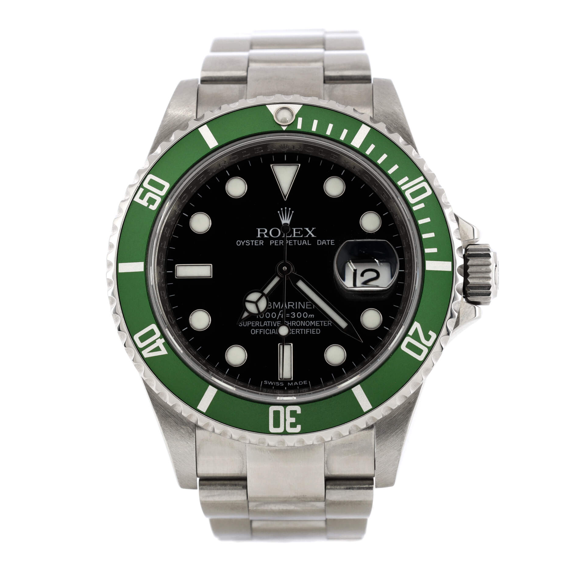Oyster Perpetual Submariner Kermit Date Automatic Watch Stainless Steel 40