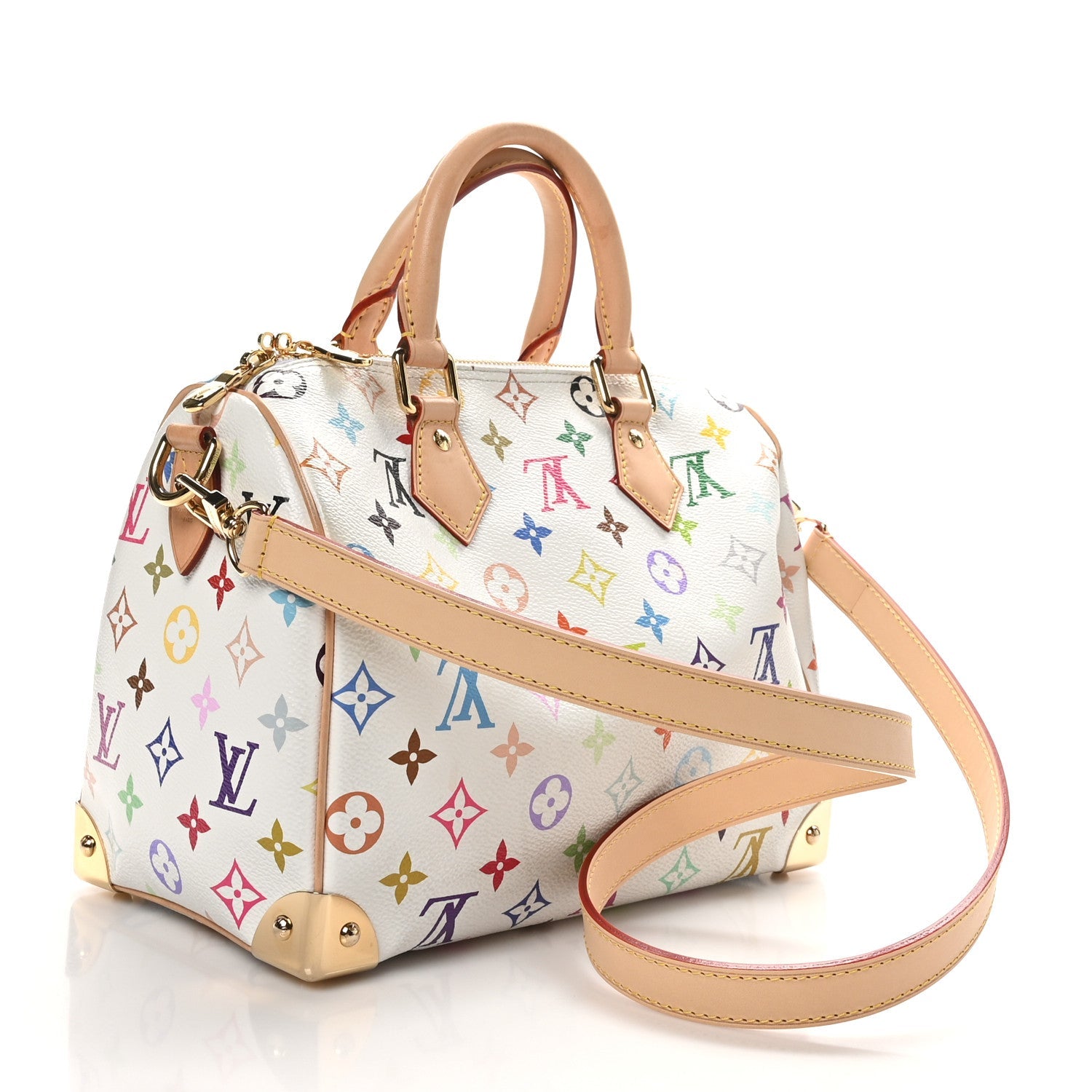 LV X TM Monogram Multicolor Speedy Bandouliere 25 White