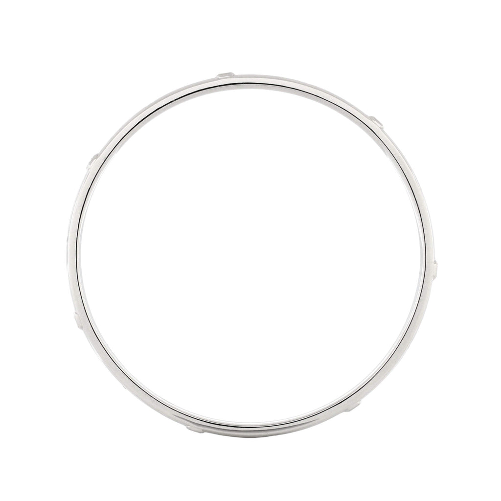 HW Logo Bangle Bracelet 18K White Gold with Diamonds