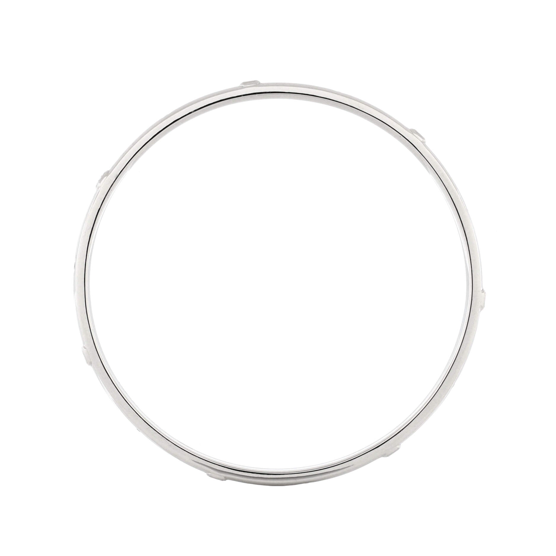 HW Logo Bangle Bracelet 18K White Gold with Diamonds