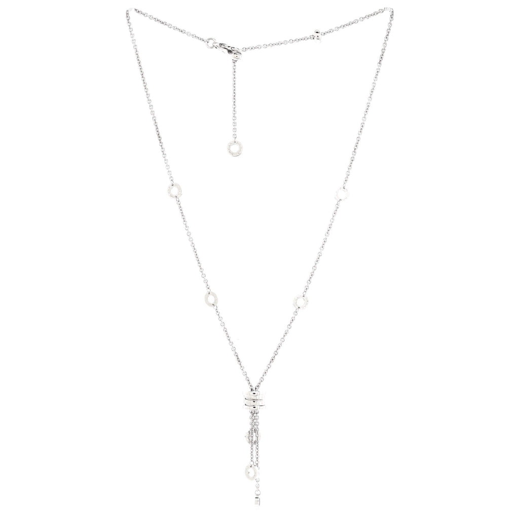 B.Zero1 3 Charm Necklace 18K White Gold with Diamonds