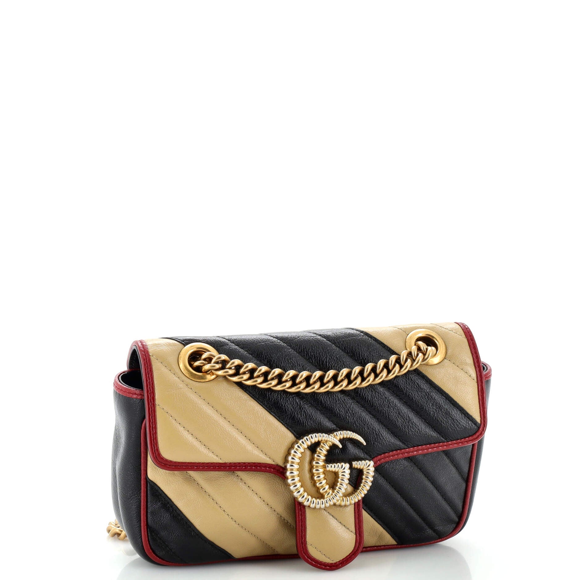 GG Marmont Flap Bag Diagonal Quilted Leather Mini