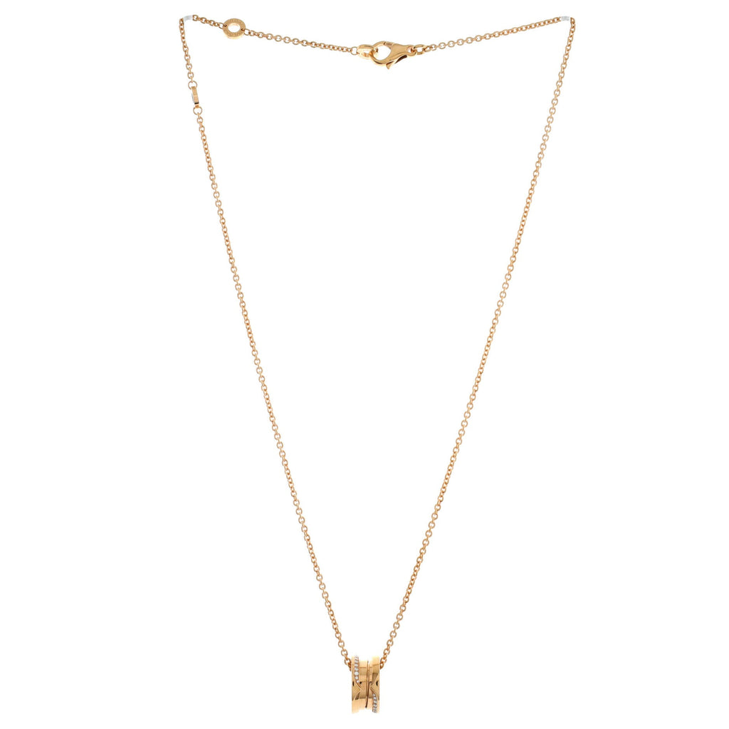 B.Zero1 Pendant Necklace 18K Rose Gold with Diamonds