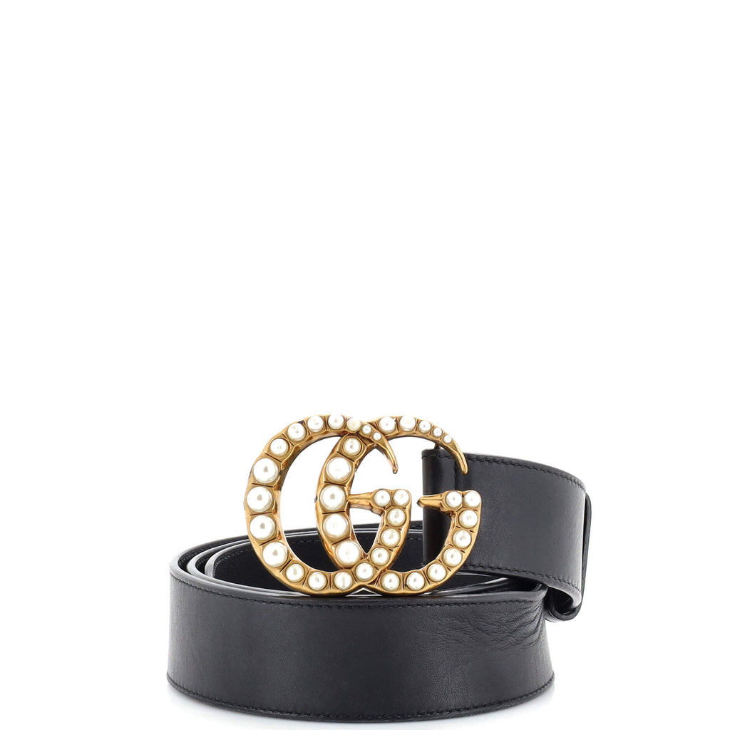 Pearly GG Marmont Belt Leather Wide 90