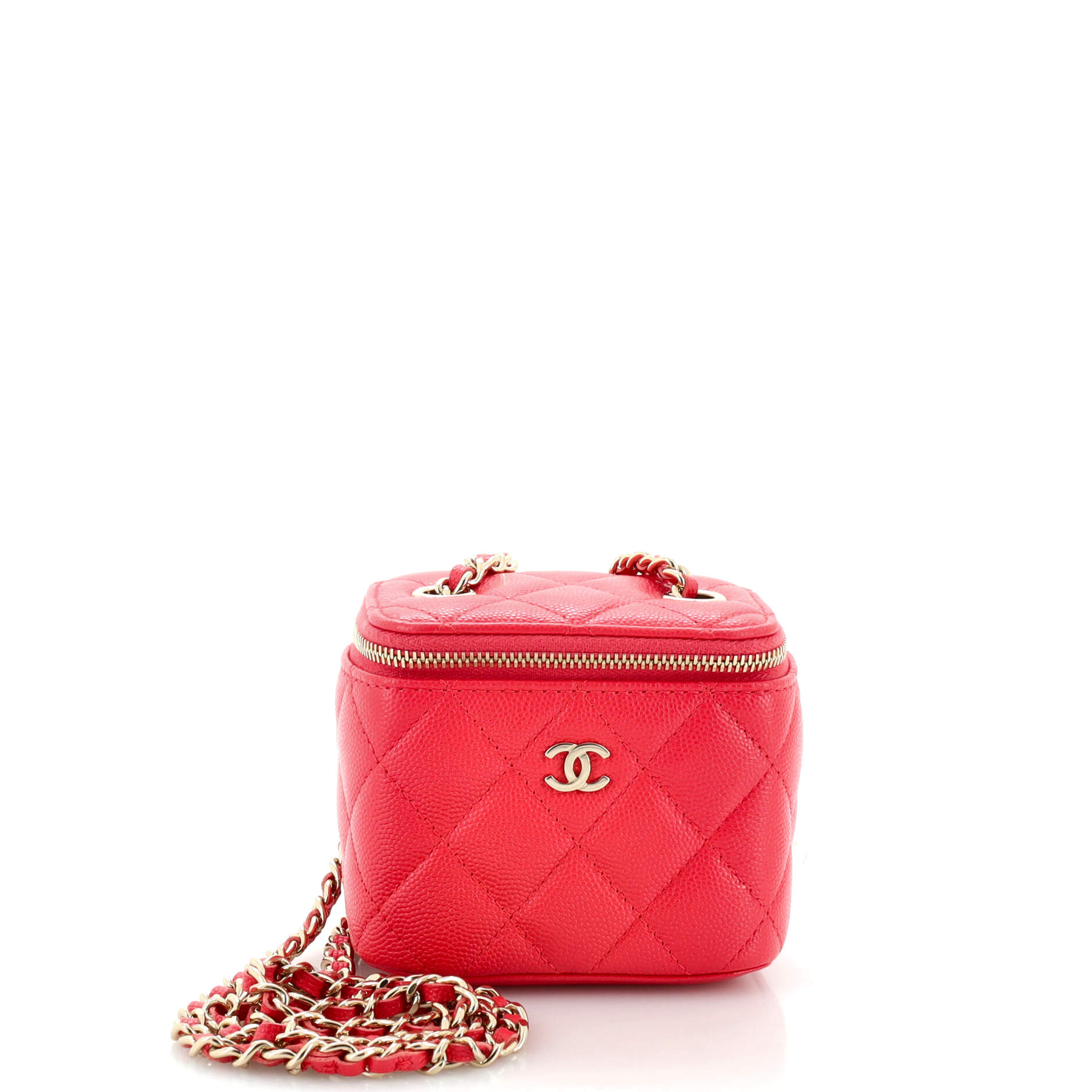 Classic Vanity Case with Chain Quilted Caviar Mini