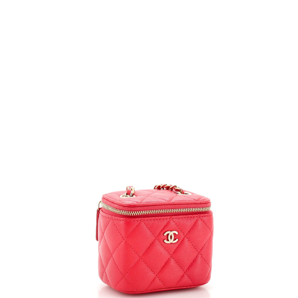 Classic Vanity Case with Chain Quilted Caviar Mini