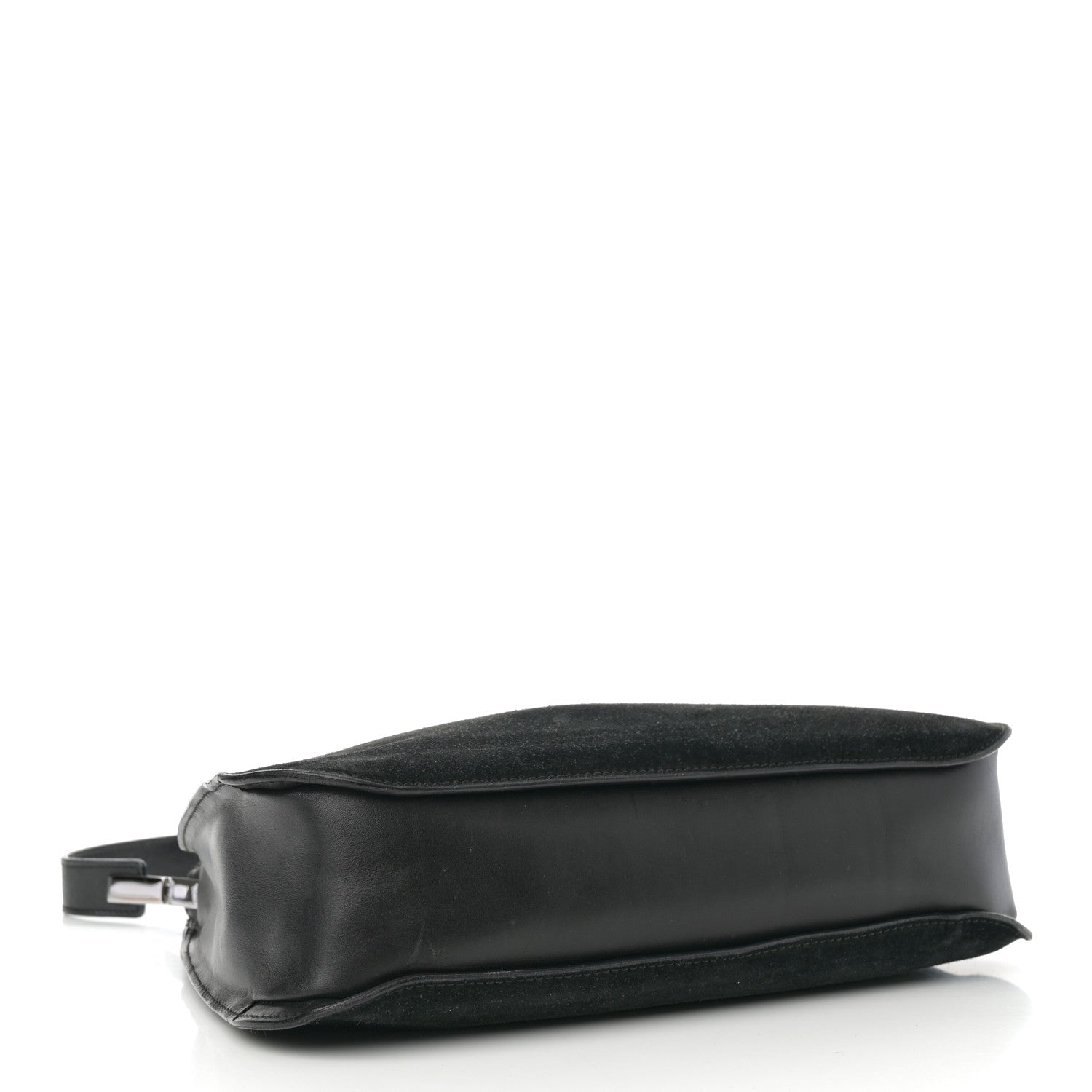 Suede Logo Hobo Bag Black