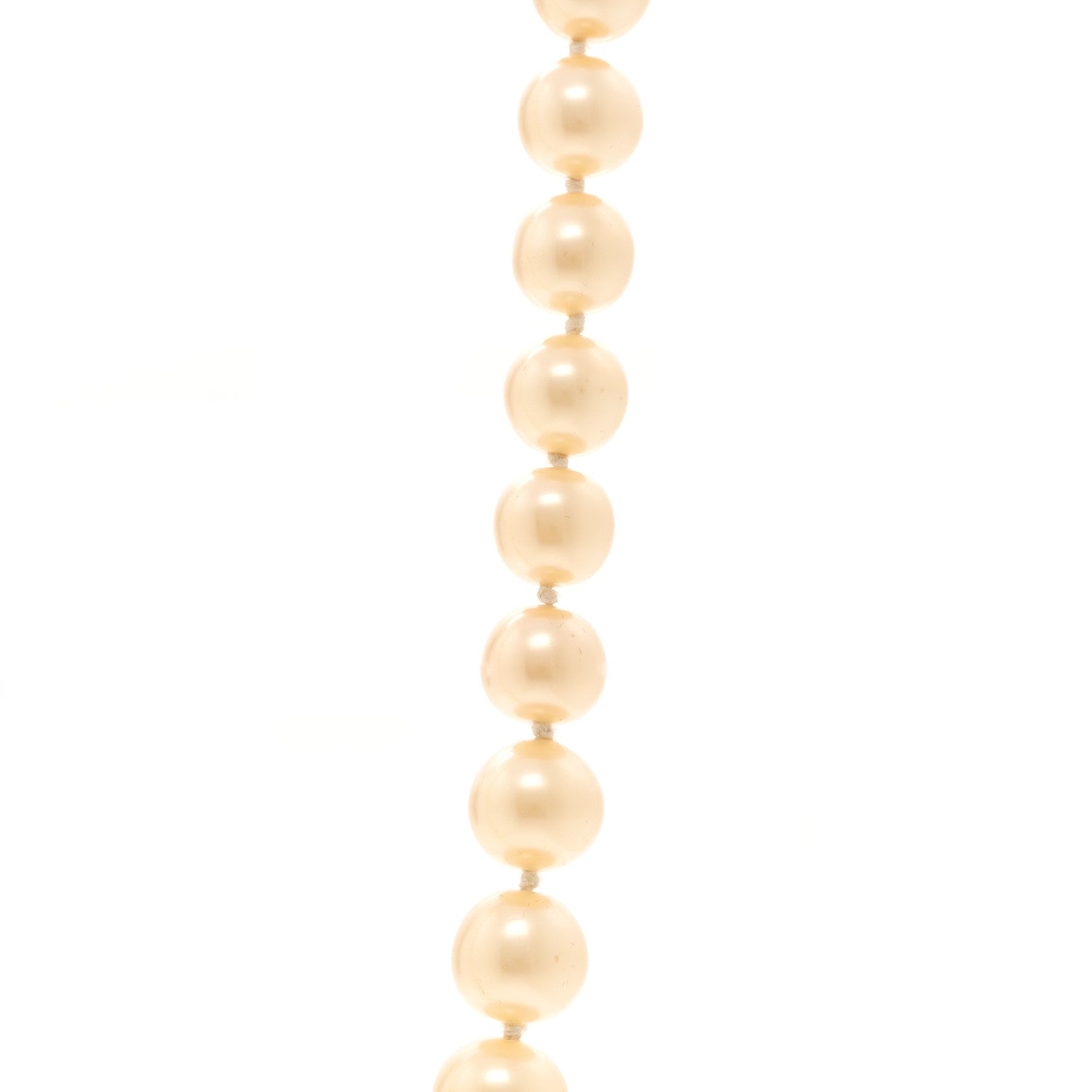 Graduated Pearl Long Necklace Gold White