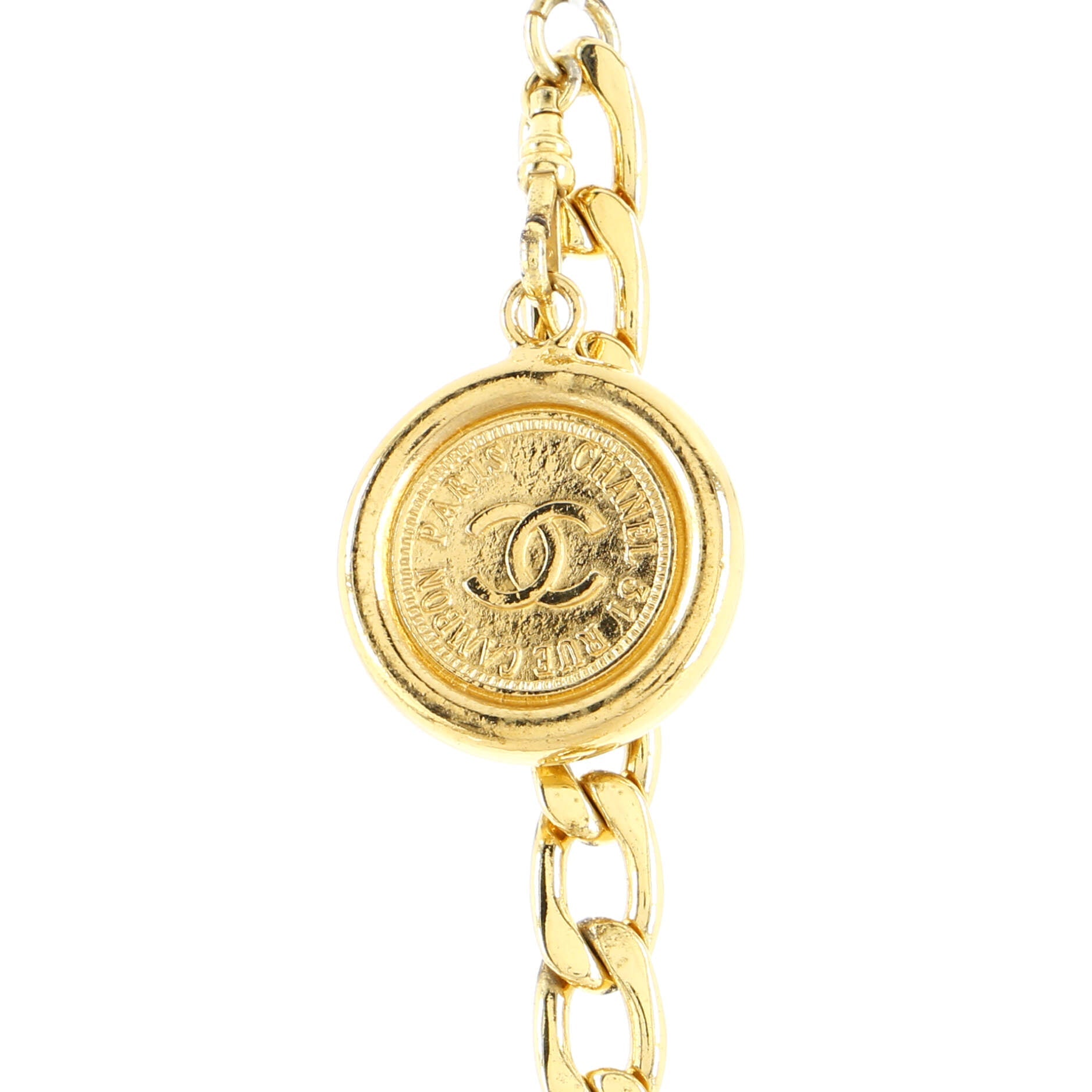Vintage Medallion Charms Chain Belt Metal 85