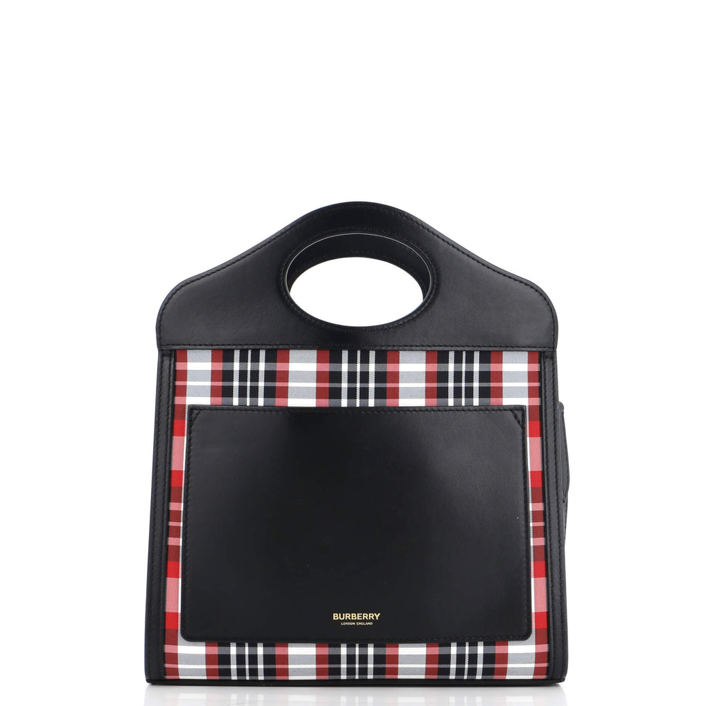 Pocket Tote Printed Nylon with Leather Mini