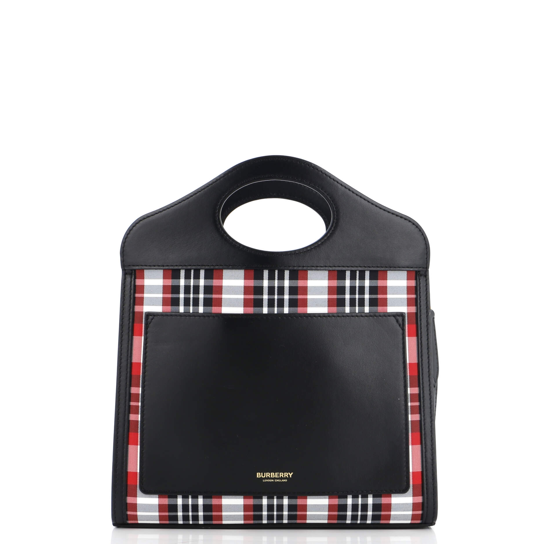 Pocket Tote Printed Nylon with Leather Mini