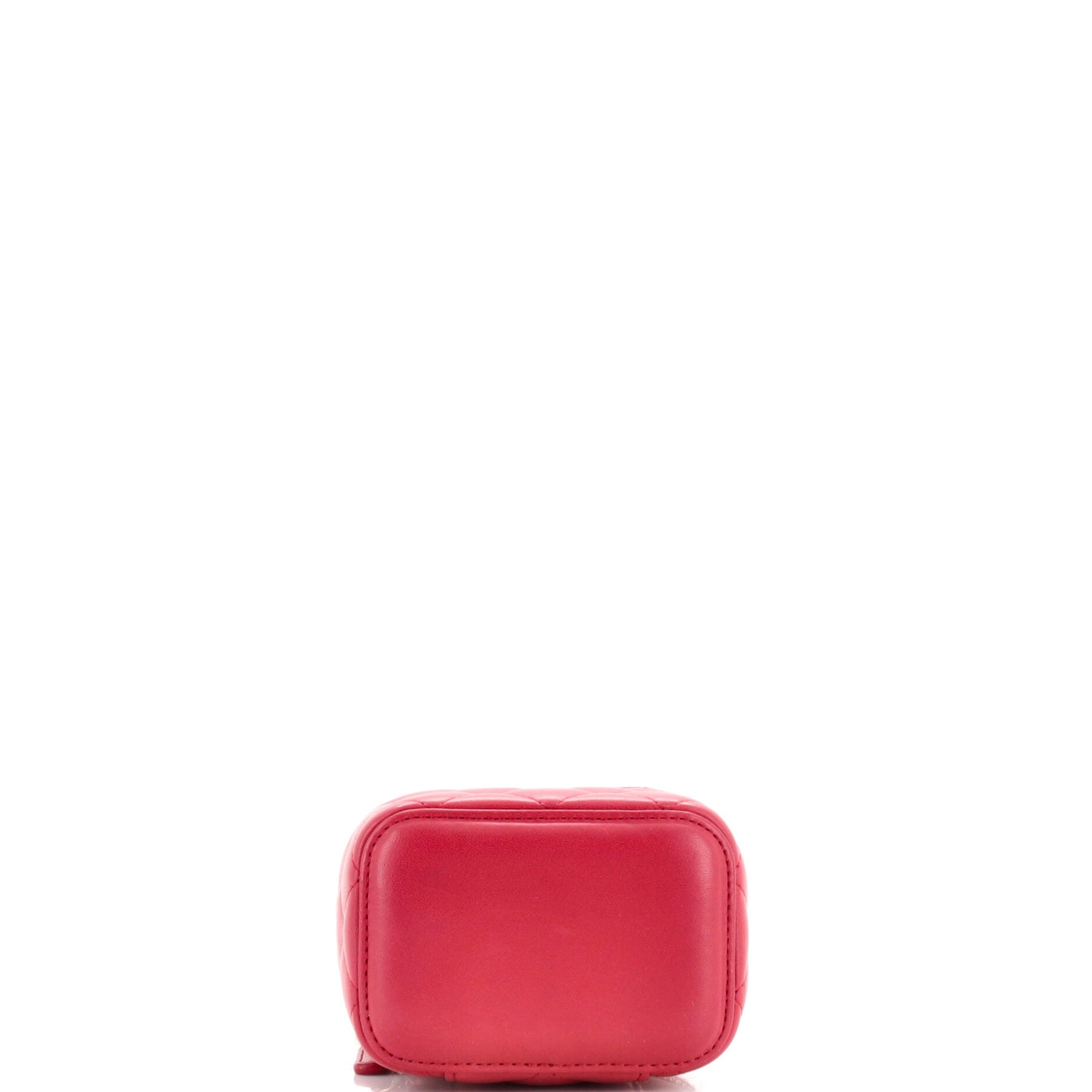 Classic Top Handle Vanity Case with Chain Quilted Lambskin Mini