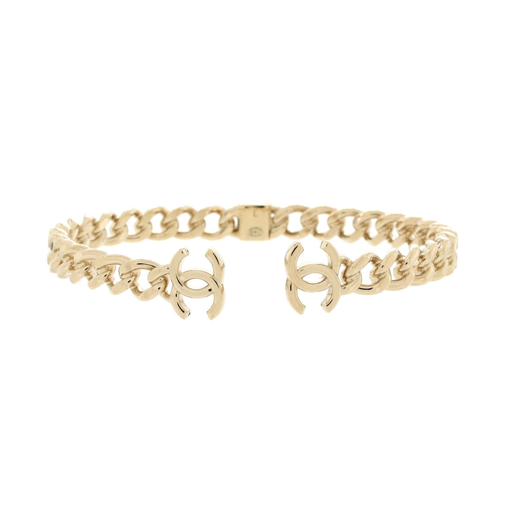 CC Chain Link Choker Necklace Metal