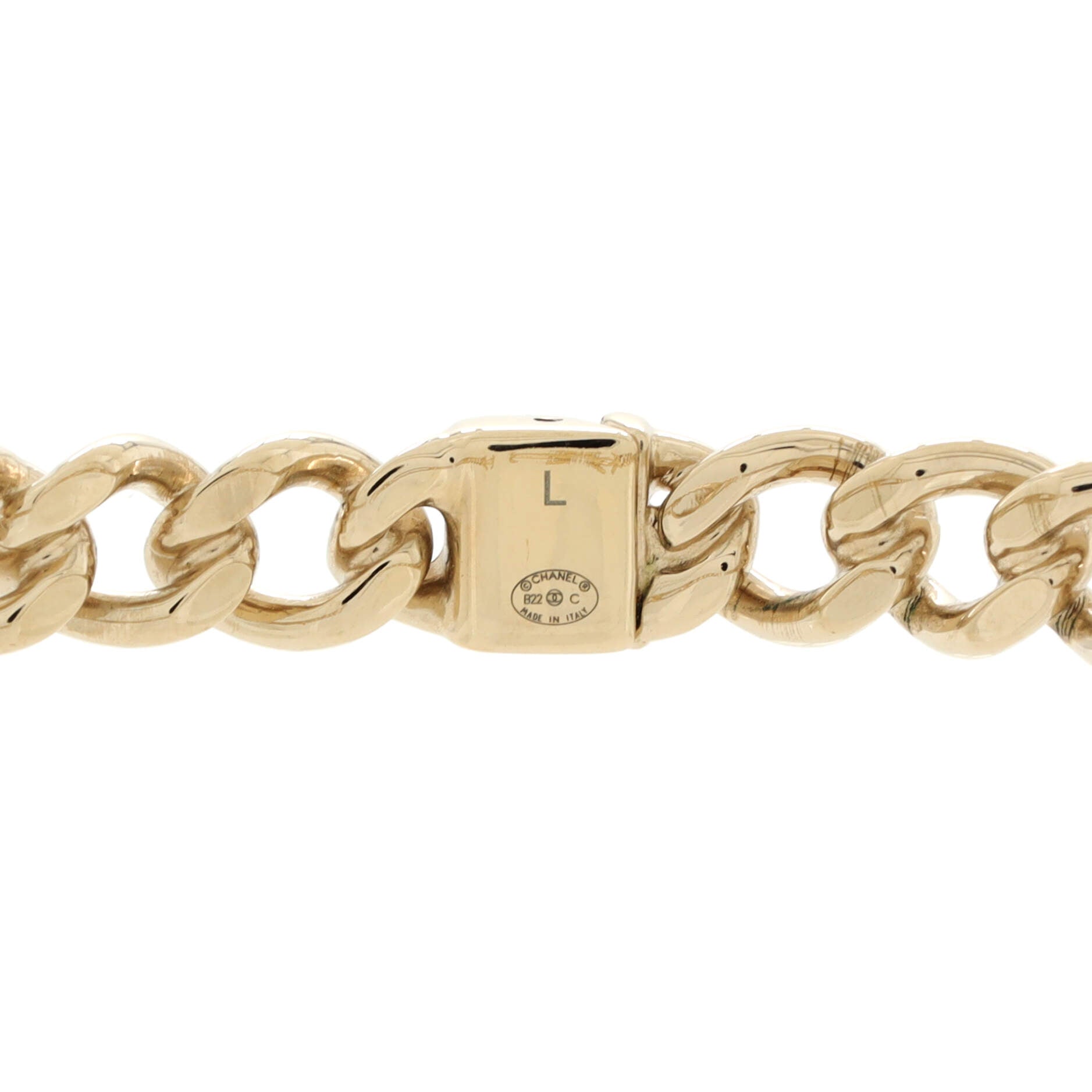 CC Chain Link Choker Necklace Metal