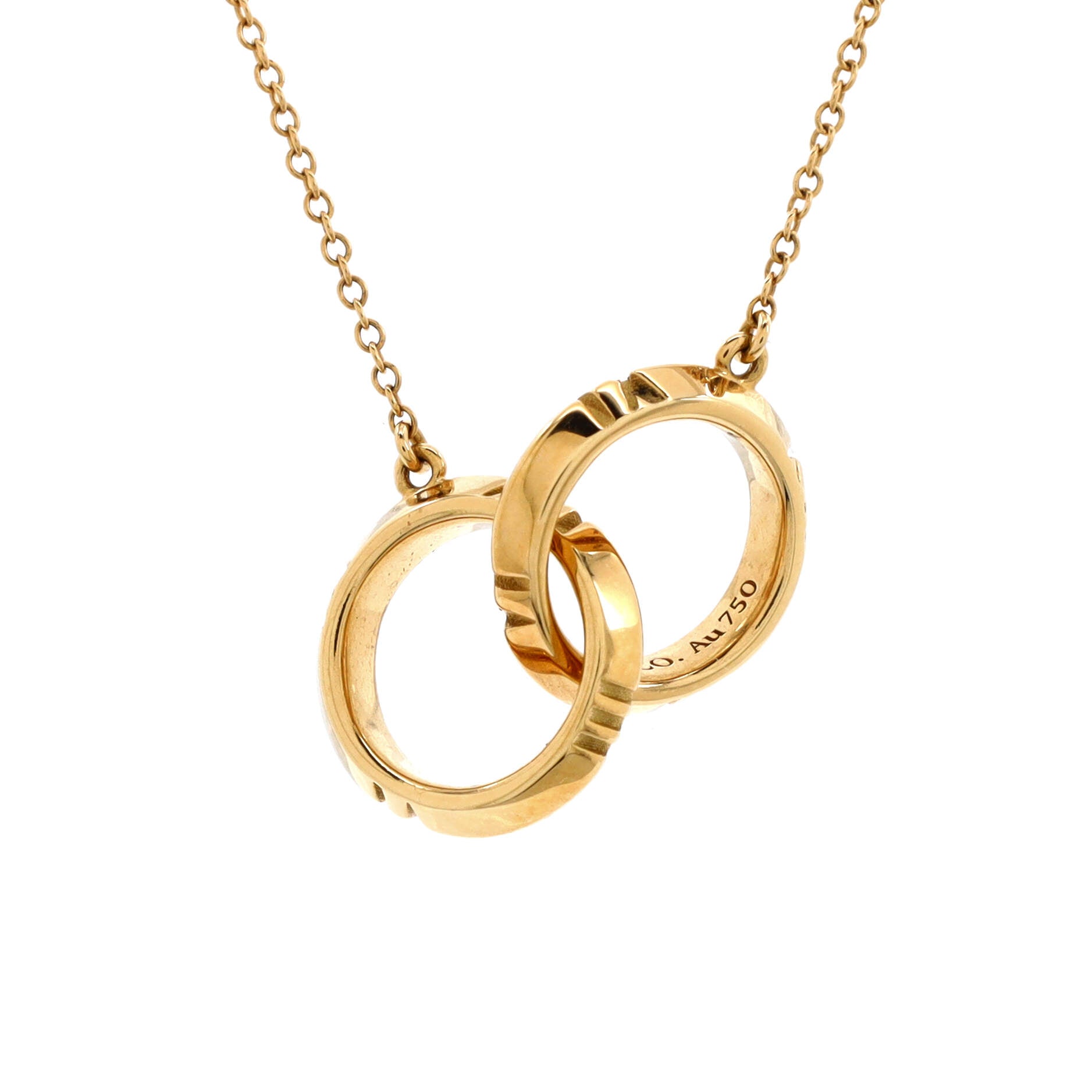 Atlas X Closed Interlocking Pendant Necklace 18K Yellow Gold