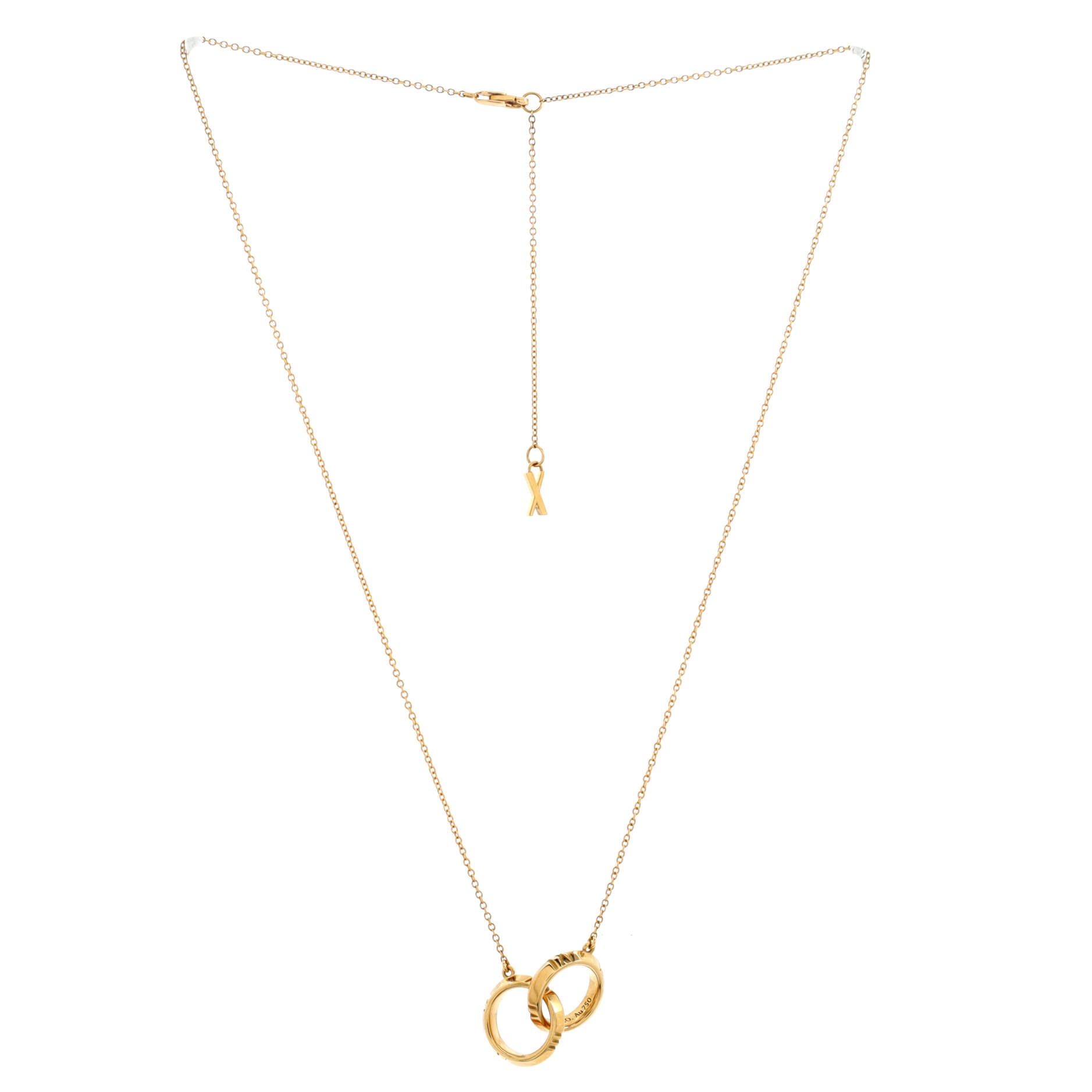 Atlas X Closed Interlocking Pendant Necklace 18K Yellow Gold