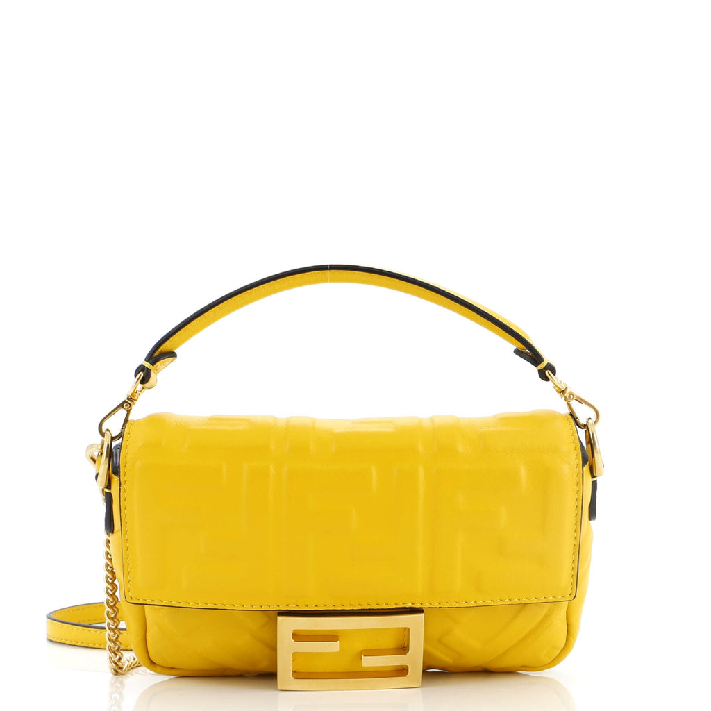Baguette NM Bag Zucca Embossed Leather Mini