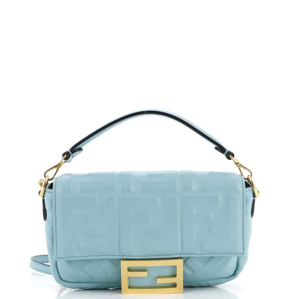 Baguette NM Bag Zucca Embossed Leather Mini