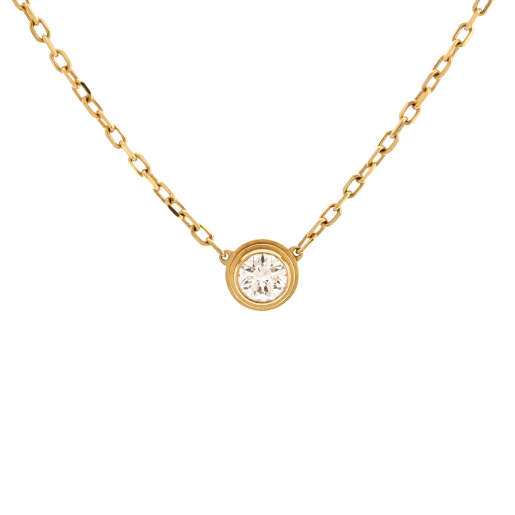 D'Amour Pendant Necklace 18K Yellow Gold with Diamond Large