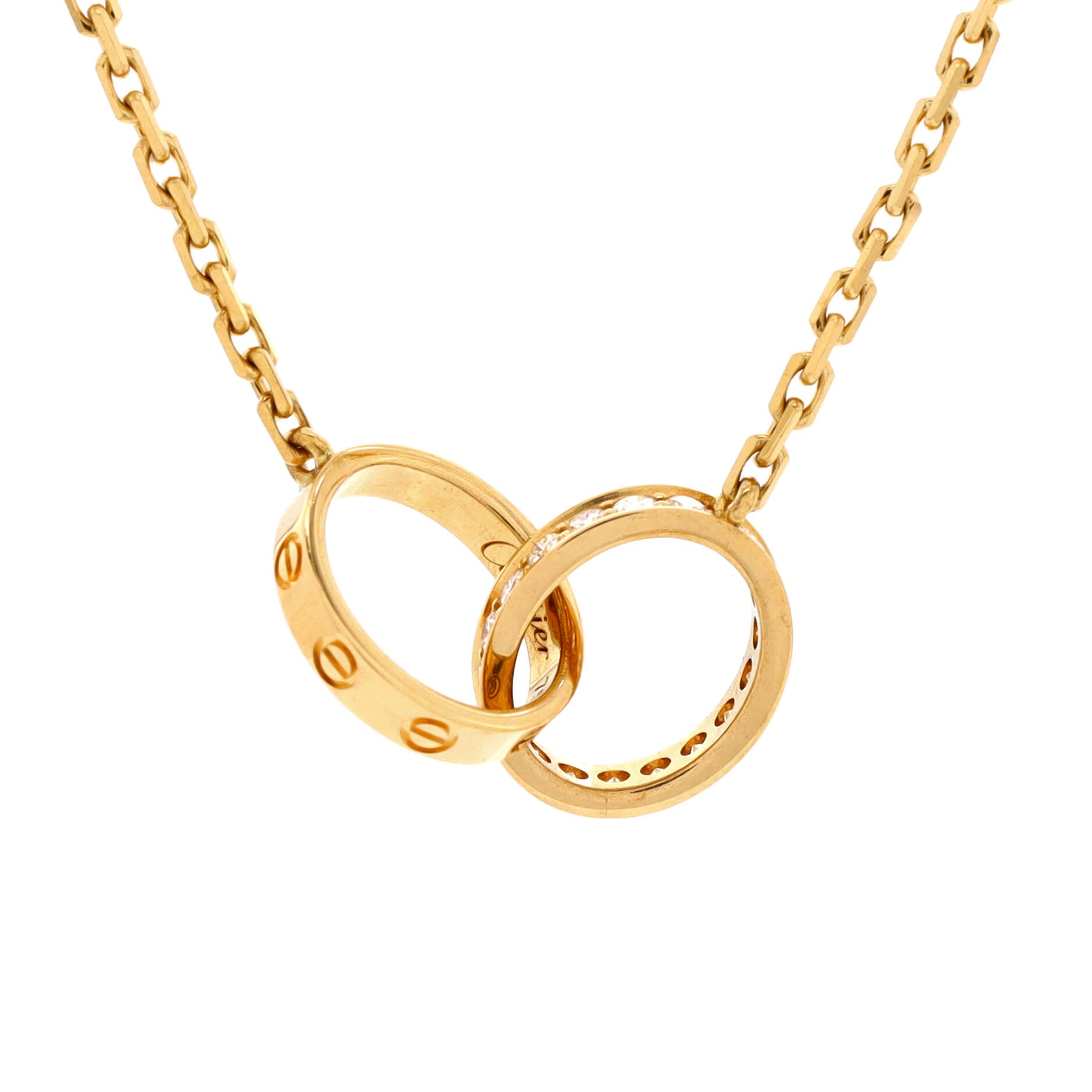 Love Interlocking Necklace 18K Yellow Gold and Diamonds