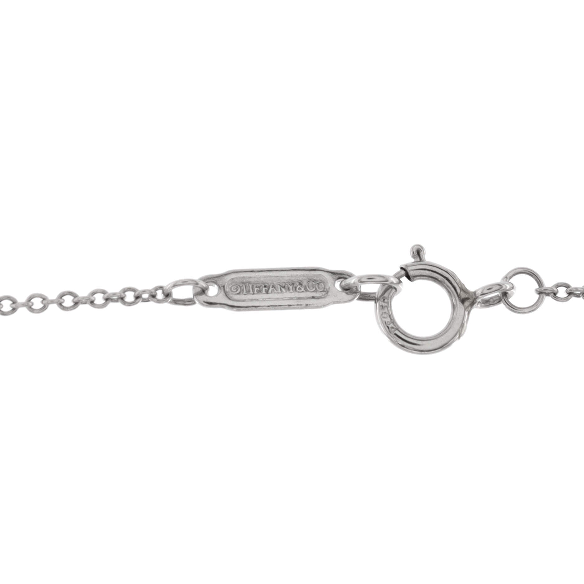 Bubble Key Pendant Necklace Platinum with Diamonds Large