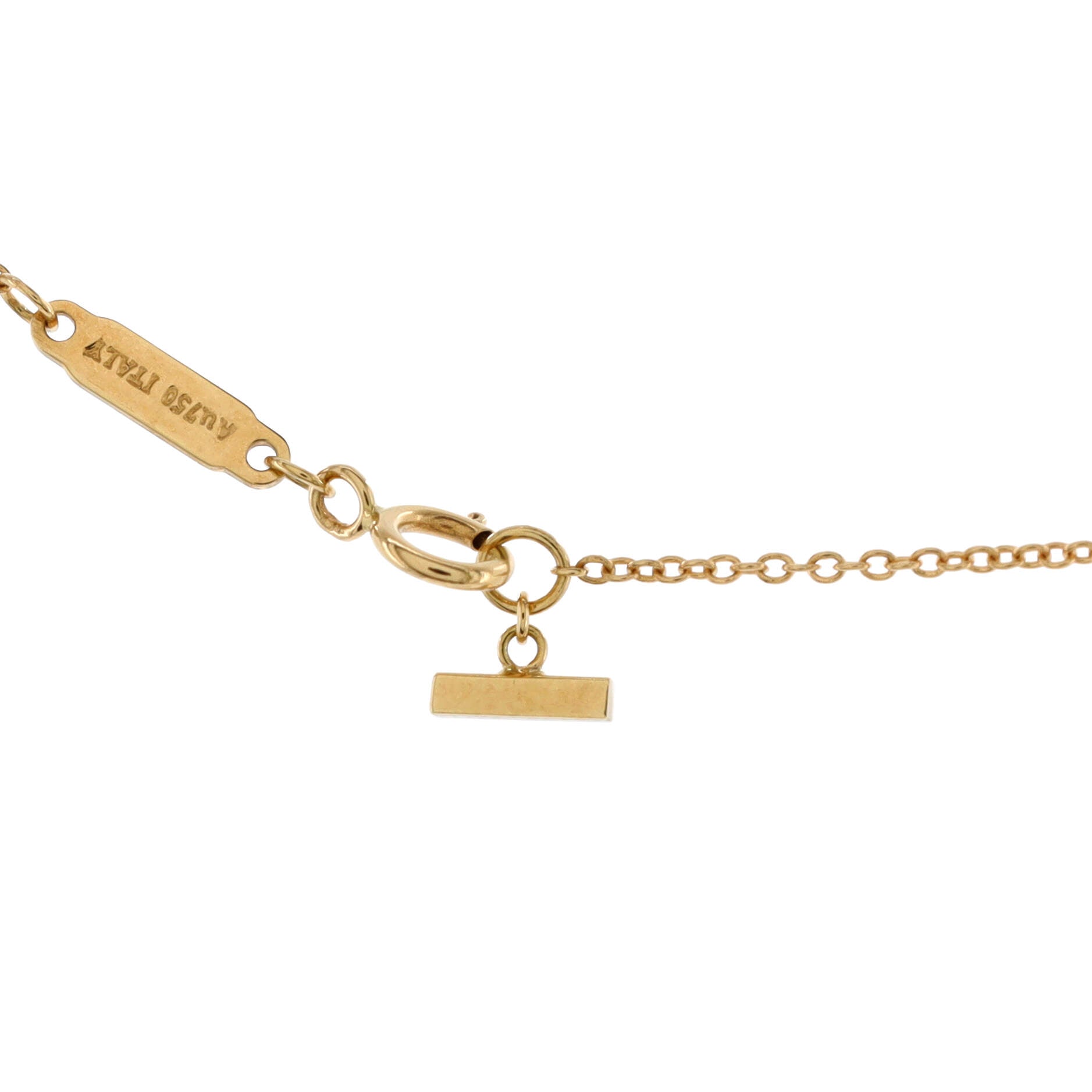 T Smile Pendant Necklace 18K Yellow Gold with Diamonds Mini