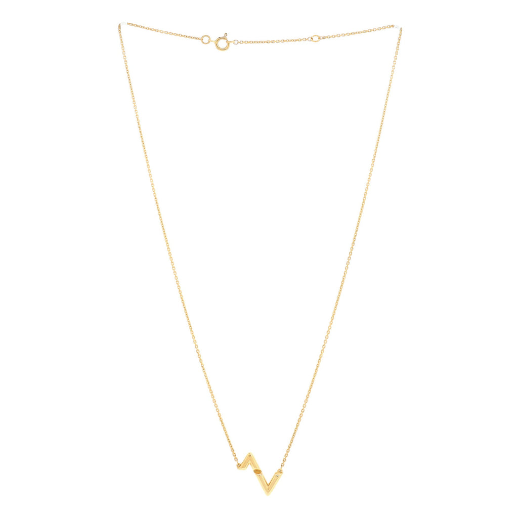 LV Volt Upside Down Pendant Necklace 18K Yellow Gold