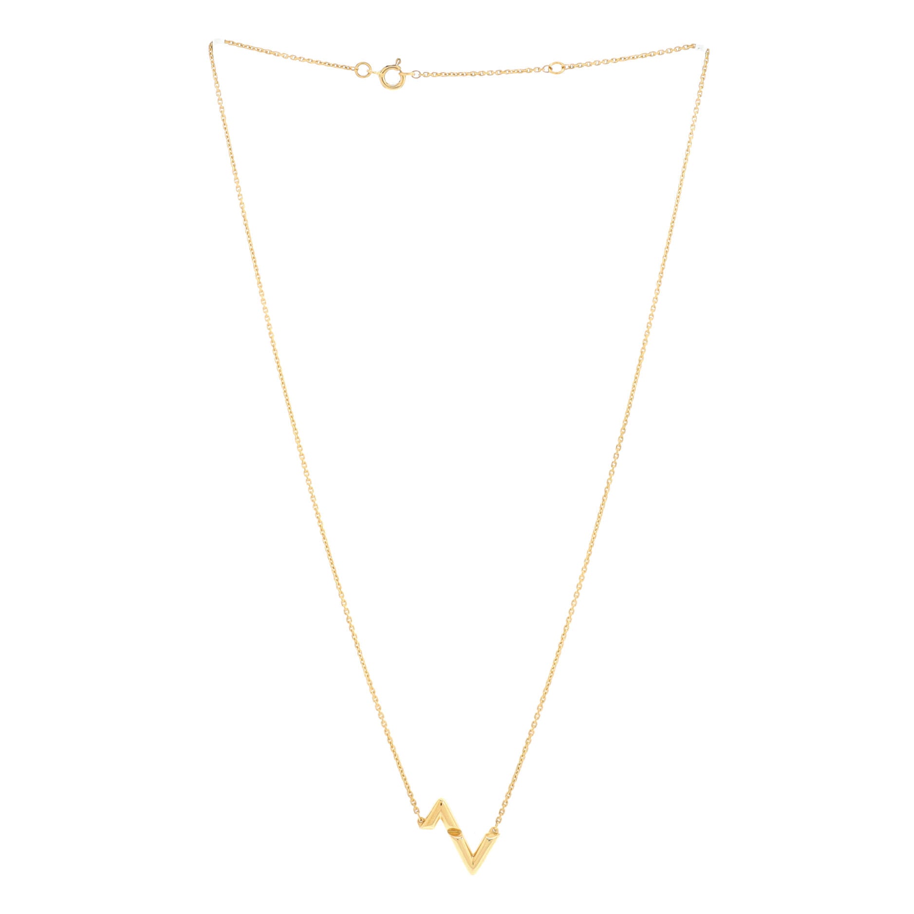 LV Volt Upside Down Pendant Necklace 18K Yellow Gold