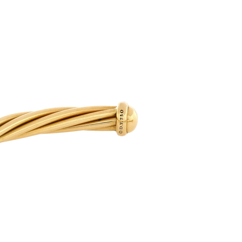 Helena Centre Station Cuff Bracelet 18K Yellow Gold with Diamonds 4mm