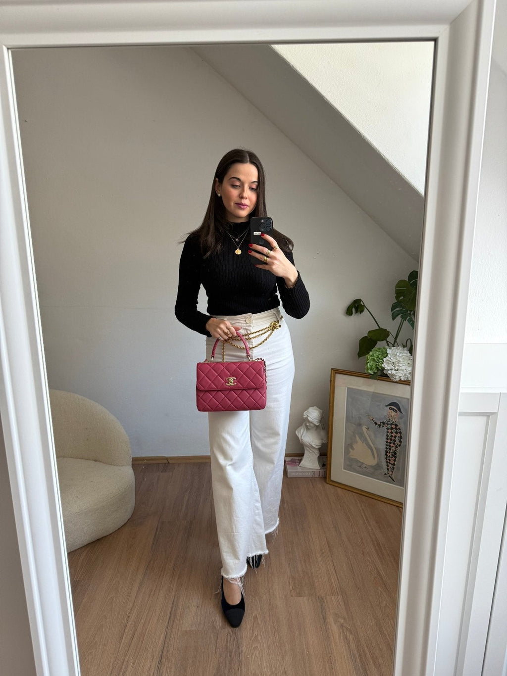 Chanel Small Trendy CC Bag in Hot Pink with Gold Hardware