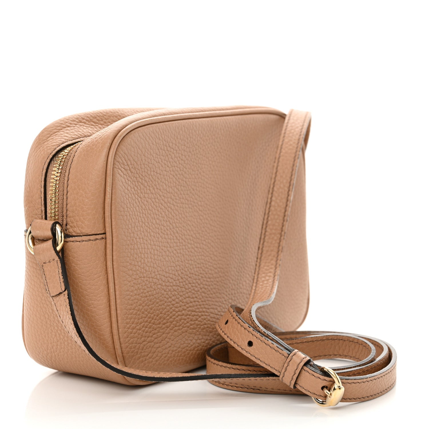 Pebbled Calfskin Small Soho Disco Bag Camelia