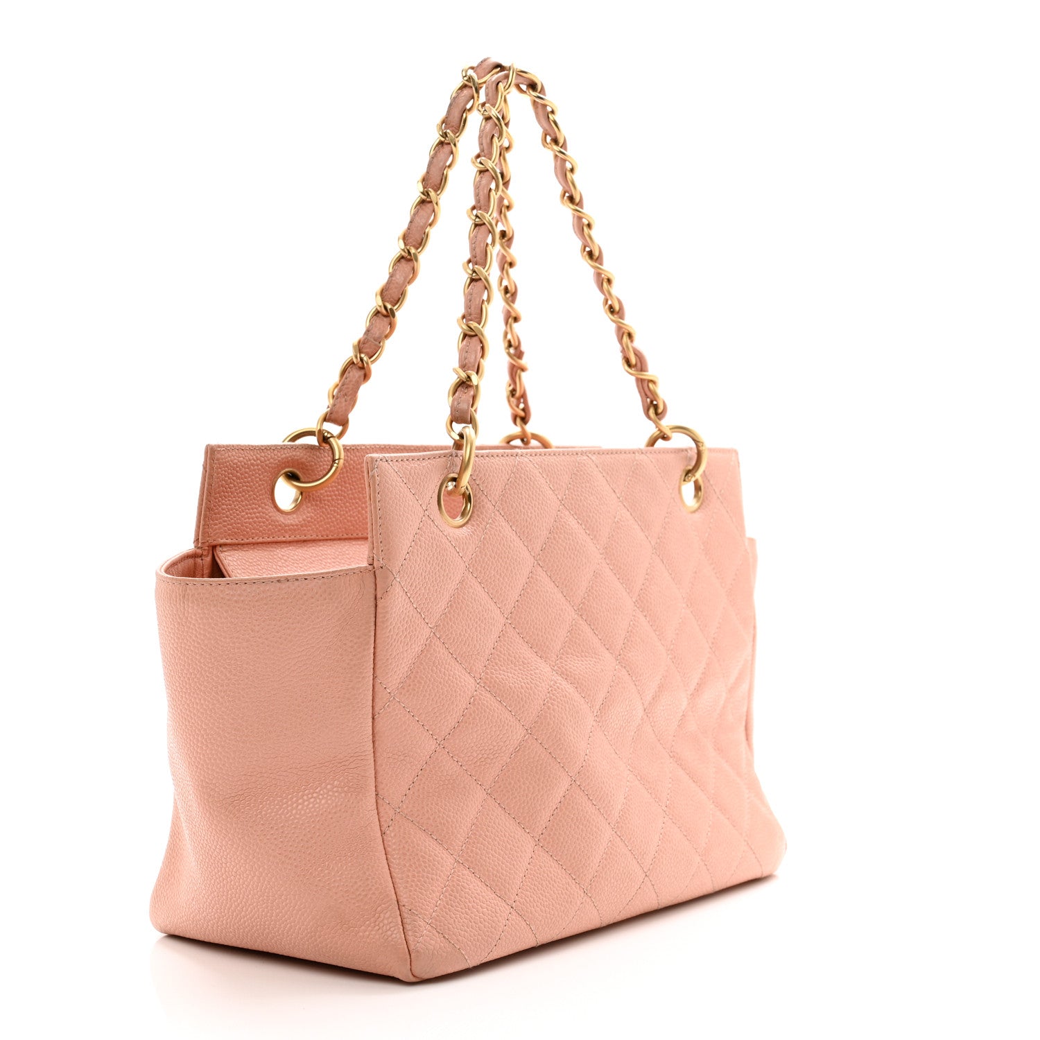 Caviar Quilted Petit Timeless Shopping Tote PTT Pink