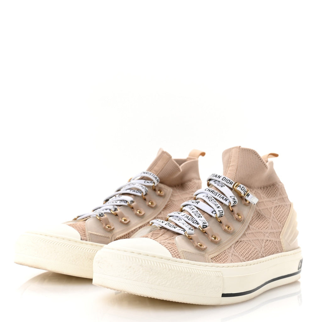 Technical Mesh Cannage Womens Walk'n Dior High Top Sneakers 41 Nude