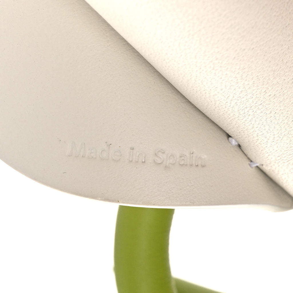 Calfskin Callalily Bag Charm Green White