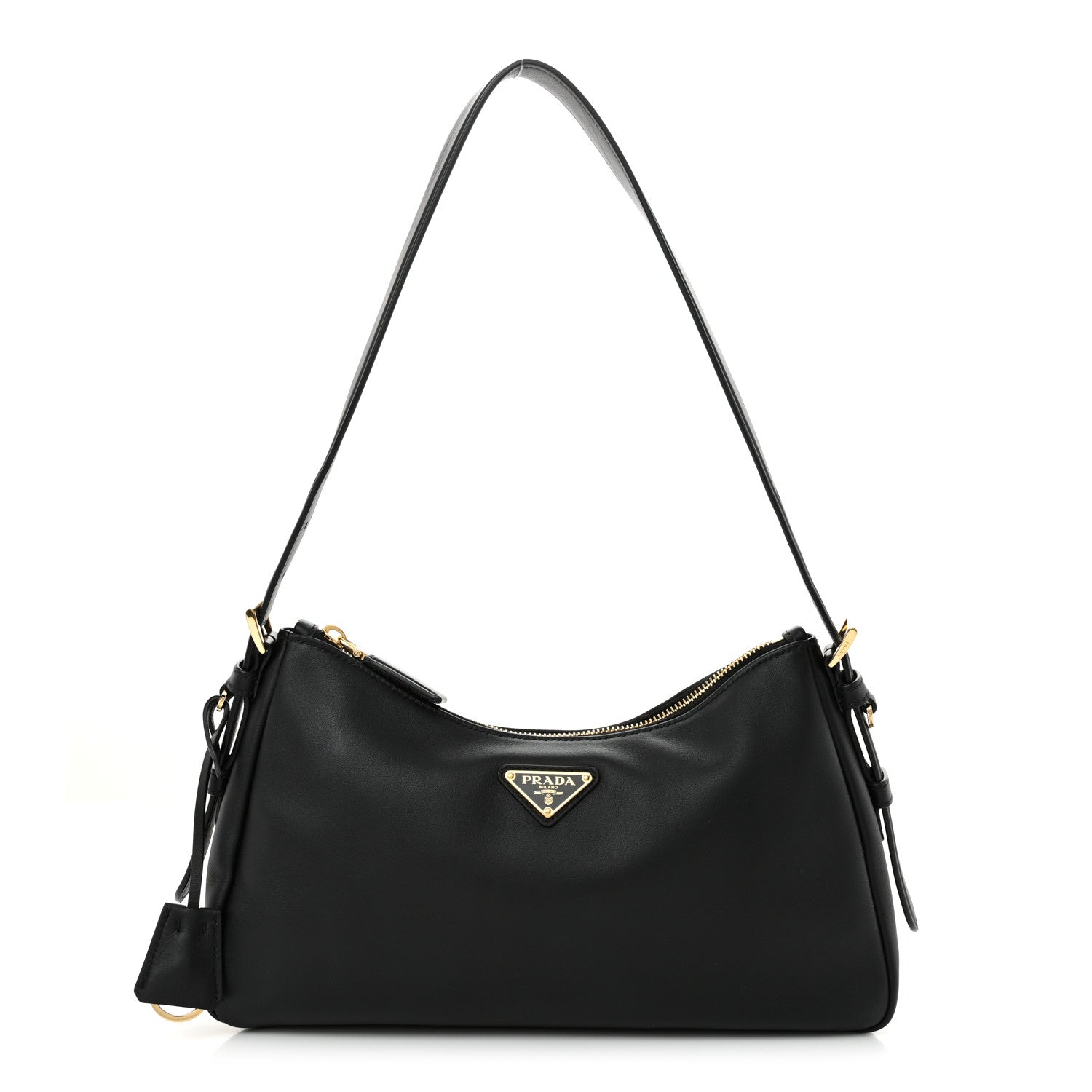 Soft Calfskin Medium Aimee Shoulder Bag Black