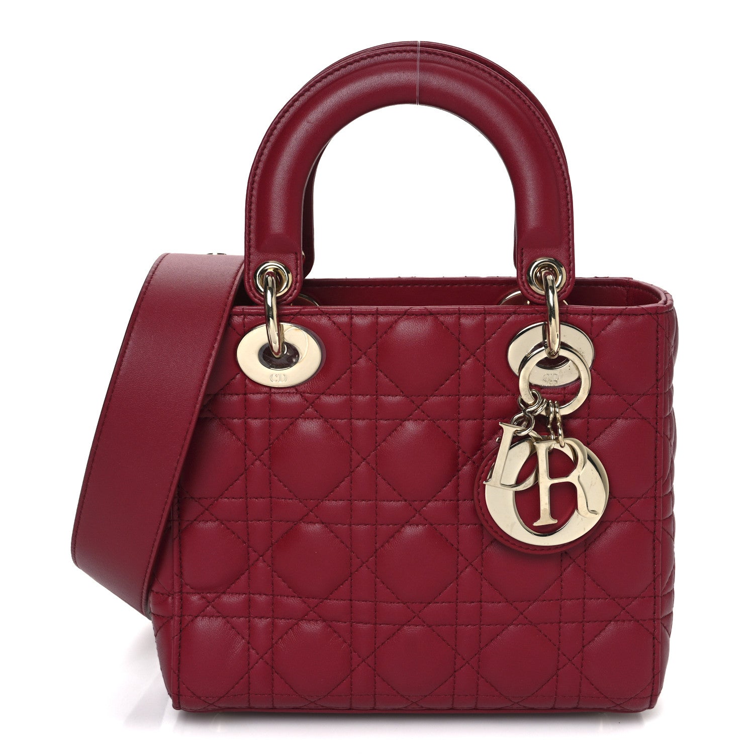 Lambskin Cannage Small My ABCDior Lady Dior Red