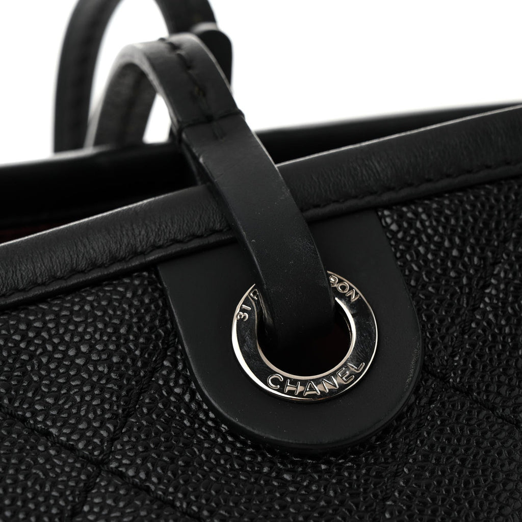 Grained Calfskin Shopping Fever Tote  Black