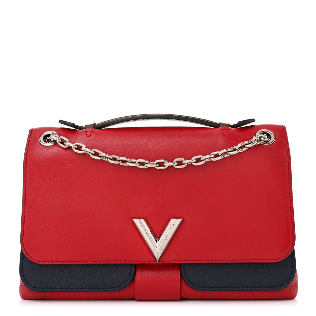 Monogram Cuir Plume Ecume Very Chain Bag Rouge Rubis
